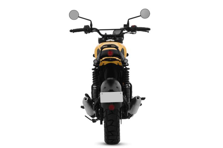 Adding to the visual flair at the rear are the Scrambler's twin exhaust pipes.